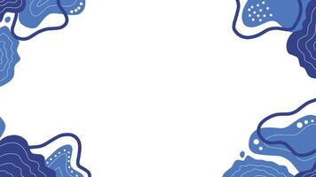 blue frame with fish illustration, a sea design element vector