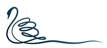 Symbol of swan with wave. vector