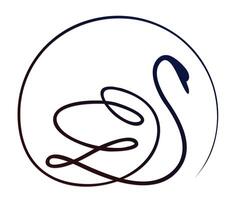 The round symbol of swan. vector
