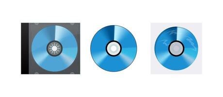 Compact discs and digital versatile discs representing data storage and multimedia content vector