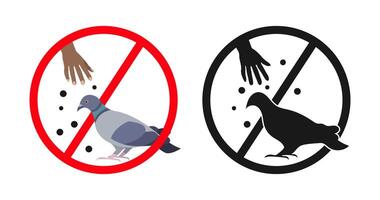 Do not feed pigeons, forbidden to feed birds, no feeding sign vector
