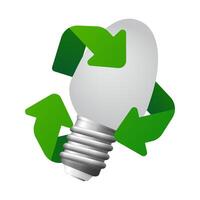 Light bulb with recycling symbol promoting eco friendly practices vector