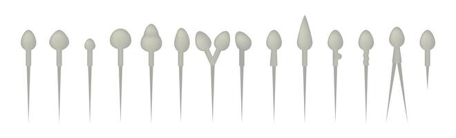 Sperm pathologies showing different head and tail abnormalities vector