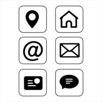 a set of icons for email, phone and other communication vector