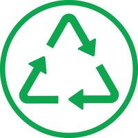 recycling icon. green recycling symbol with arrows in it. Recycle symbols. Reusing symbols. Recycling label. Recycle badge. Recycle. design in modern design. vector