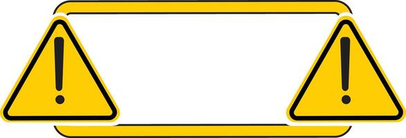 Caution sign with frame for your text icon. important announcement and message. Yellow triangle warning road sign with exclamation mark. two yellow caution triangles on a white background. vector
