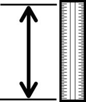 Measuring height icon isolated on white background. a ruler and a ruler with an arrow pointing up. vector