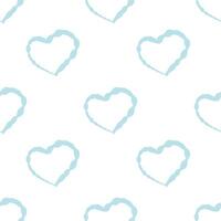 Abstract blue pattern, mottled background of heart elements. Funny simple texture, doodle. vector