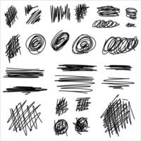 collection of pen underscores, brush strokes and freehand selection lines. vector
