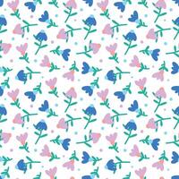 Cute flowers seamless pattern. Pastel texture in retro style. A delicate background for baby fabric and album. vector