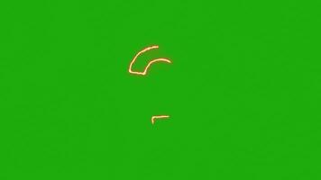 Neon Glowing Question Marks Icon, Glowing Question Marks in Motion on green screen video