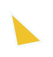 Bold abstract triangle element sticker. Modern geometric shape and symbol. Flat design with a brutalist style, ideal for contemporary projects, branding, and graphic applications. vector