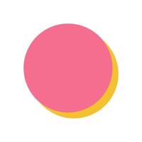 Bold circle form abstract. Minimal shape element with shadow. Modern icon in flat style, featuring brutalist geometry. Suitable for contemporary projects and y2k aesthetics. vector