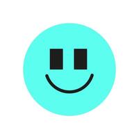 Y2K smile emoji shape. Retro happy icon with a modern shape. Abstract design, flat aesthetic, perfect for decoration or trendy collections. vector