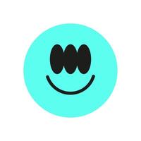 Y2K smile emoji shape. Cute icon with a fun expression. Retro shape and abstract design, flat aesthetic, perfect for decoration and trendy streetwear collection. vector