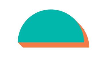 Abstract modern shape icon. Playful curve element with shadow. Geometric design, flat style, ideal for contemporary projects. This brutalist symbol adds a bold touch to any graphic work. vector