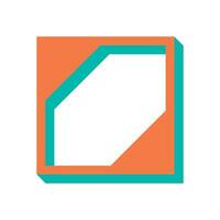 Brutalist abstract shape icon. Bold geometric element with flat design and shadow. Modern icon, showcasing brutalism and y2k aesthetics. Ideal for contemporary graphic projects decoration. vector