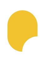 Bold abstract brutalist shape. A minimal modern element in an oval form. This unique icon highlights brutalism, featuring a simple curve. Ideal for contemporary design, this graphic fits y2k vector