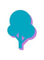 Brutalist abstract tree icon. Bold geometric shape element with flat design. Modern brutalism, featuring a shadow, suitable for various contexts and projects in graphic art. vector