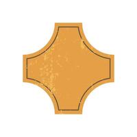 Brutalist abstract shape icon. Bold geometric element with a flat form. Grunge texture, simple design, modern style, suitable for contemporary art and graphic projects. vector