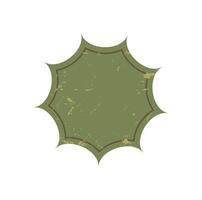 Brutalist abstract shape sticker. Bold icon with grunge texture and modern form. Unique element of brutalism, flat design, potential for graphic applications in contemporary projects. vector