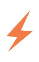 Bold lightning icon. Modern abstract shape of energy. This design features a striking element of brutalism, creating a contemporary visual style. Perfect for graphic projects and y2k aesthetics. vector