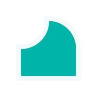 Brutalist abstract icon sticker. Modern geometric form, bold shape and curve element. Unique symbol of brutalism, Y2K aesthetic, flat graphic for creative projects and decoration. vector