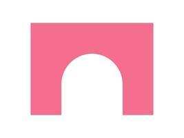 Bold abstract icon. Modern geometric shape and form. This flat design features a circle with a smooth curve, striking element of brutalism. Suitable for contemporary graphic projects and vector
