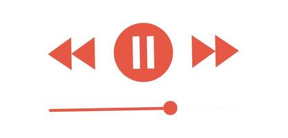 Music player interface appears in a flat style. This sleek digital player provides intuitive controls and vibrant buttons. The design showcases interactive features for mobile apps, emphasizing vector