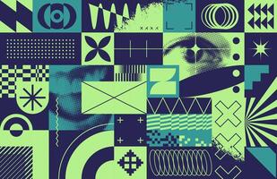 Grunge Geometric Seamless Pattern vector