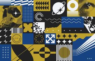 Brutalist Geometric Seamless Pattern vector