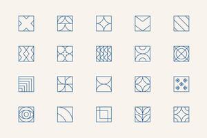 LINEAR GEOMETRICAL SHAPES Set vector