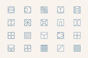 LINEAR GEOMETRIC SHAPES Set vector
