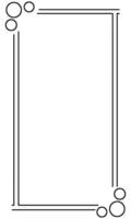 photo frame with circle, rectangle frame outline black and white vector
