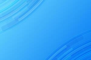 Abstract Blue Corners Striped Lines Backdrop. Bright Blue Tech Background with Curved Lines and Light Gradient vector