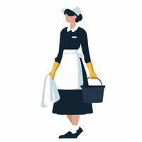 A maid with a bucket and apron vector