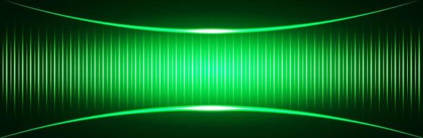 Green technology neon background with curve light effect for product presentation design vector