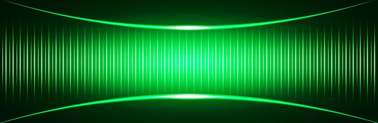 Green technology neon background with curve light effect for product presentation design