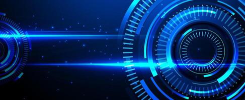 Futuristic technology communication and connection ring background on dark blue background vector