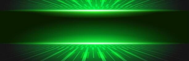 Futuristic Green Technology Background with Neon Light Effect for Product Presentation, Perspective Template Design vector