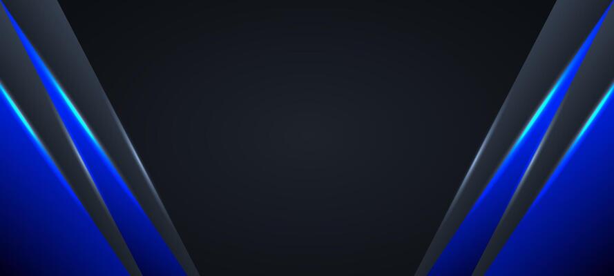 Modern blue and black background with diagonal lines and neon light effect for website
