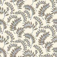 Elegant seamless pattern with leaf motifs on a light background. Delicate botanical design with fine details in neutral tones, perfect for textiles, packaging, interior design, and stationery vector