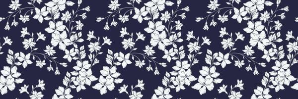 Elegant seamless pattern with pastel blooming flowers and thin stems on a light background. Nature ornament for fabric, wrapping paper, wallpaper, and textile design vector