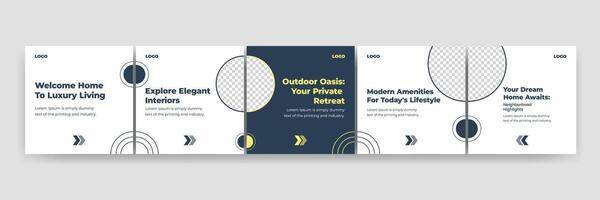 Set of minimalist business carousel post, Customize social media template vector