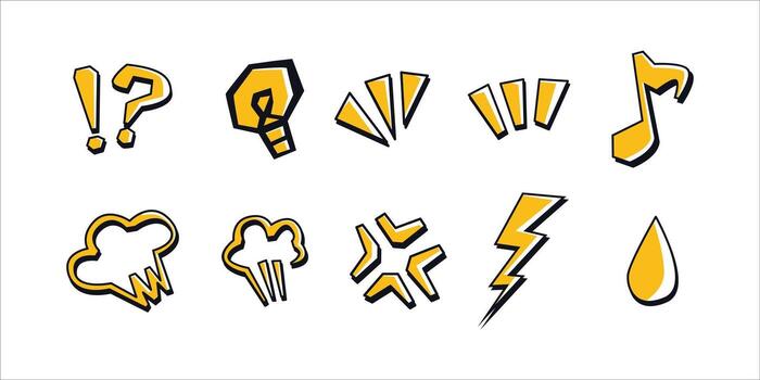 Comic Effect Shape Illustration vector