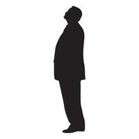 Man Looks Up Silhouette on White Background vector
