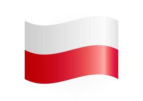3D waving design of Polish flag. Creative flag of Poland web icon. Isolated symbol. Flag template with copy space. Educational or sporting event graphic element. Cartoon style. Horizontal banner. vector