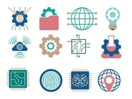 Flat Technology Icon for Digital and Innovation Concepts vector