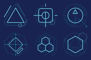 Futuristic Data HUD Interface Element illustration Set vector