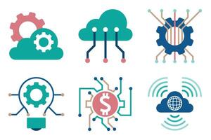Minimalist Technology and Data Icon vector